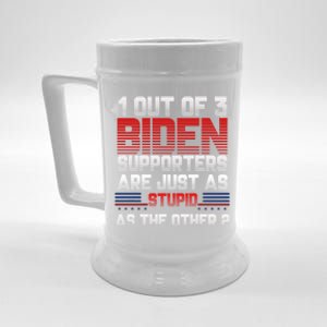 Funny Biden Quote 1 Out Of 3 Biden Supporters Biden Gift Beer Stein