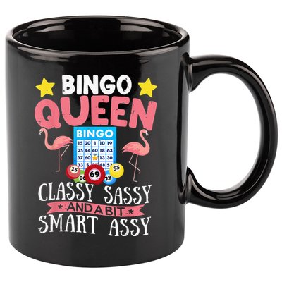 Funny Bingo Queen Bingo Flamingo Mothers Day 11oz C Handle Ceramic Mug