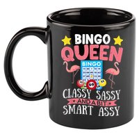 Funny Bingo Queen Bingo Flamingo Mothers Day 11oz C Handle Ceramic Mug