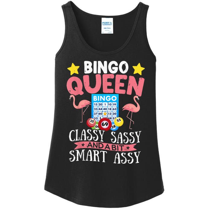 Funny Bingo Queen Bingo Flamingo Mothers Day Ladies Essential Tank