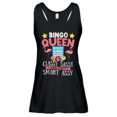 Funny Bingo Queen Bingo Flamingo Mothers Day Ladies Essential Flowy Tank