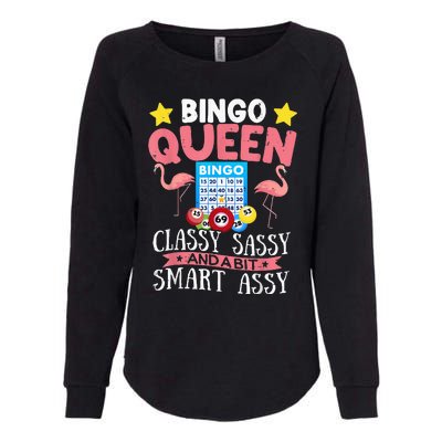 Funny Bingo Queen Bingo Flamingo Mothers Day Womens California Wash Sweatshirt