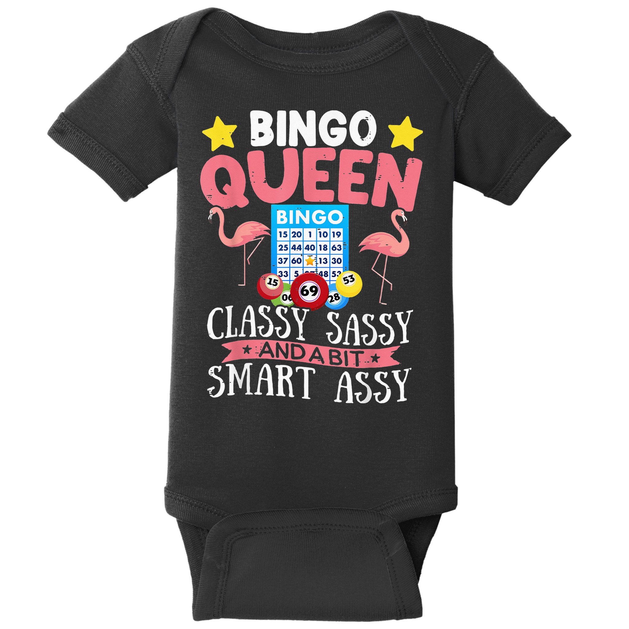 Funny Bingo Queen Bingo Flamingo Mothers Day Baby Bodysuit