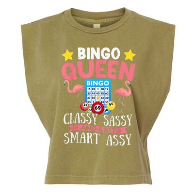 Funny Bingo Queen Bingo Flamingo Mothers Day Garment-Dyed Women's Muscle Tee