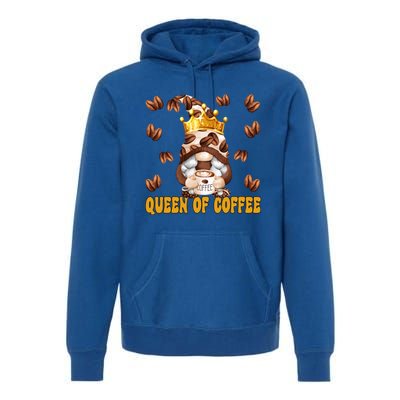 Funny Barista Queen Of Coffee Gnome And Coffee Mom Gift Premium Hoodie