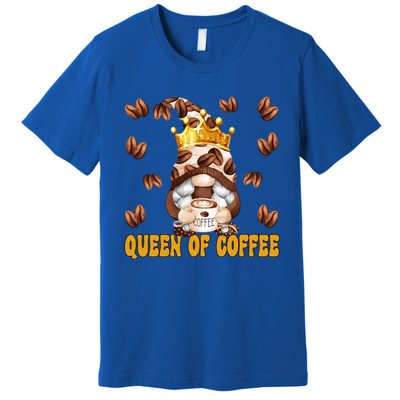 Funny Barista Queen Of Coffee Gnome And Coffee Mom Gift Premium T-Shirt