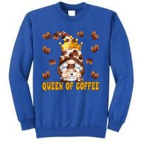 Funny Barista Queen Of Coffee Gnome And Coffee Mom Gift Tall Sweatshirt