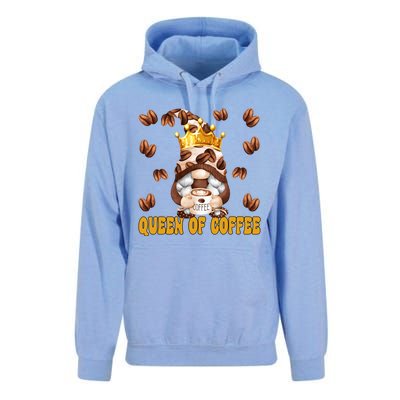 Funny Barista Queen Of Coffee Gnome And Coffee Mom Gift Unisex Surf Hoodie