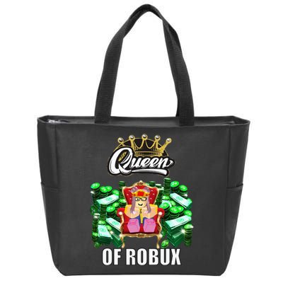 Funny Blox Queen Of ROBUX For Girl VR Gaming Or Video Gamer Zip Tote Bag