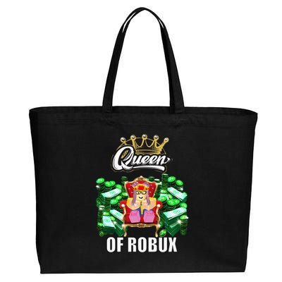 Funny Blox Queen Of ROBUX For Girl VR Gaming Or Video Gamer Cotton Canvas Jumbo Tote