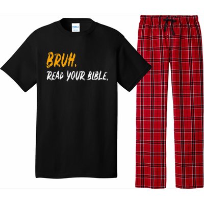 Funny Bruh Read Your Bible Meme Christian Gift Pajama Set