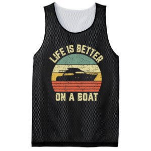 Funny Boating Retro Gift Life Better On A Boat Captain Mesh Reversible Basketball Jersey Tank