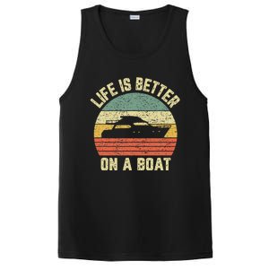 Funny Boating Retro Gift Life Better On A Boat Captain PosiCharge Competitor Tank