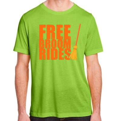 Free Broom Rides Funny Halloween Adult ChromaSoft Performance T-Shirt