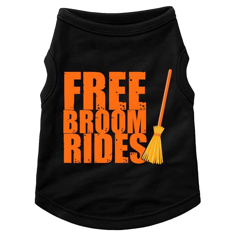 Free Broom Rides Funny Halloween Doggie Tank