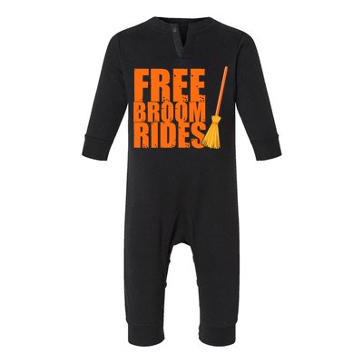 Free Broom Rides Funny Halloween Infant Fleece One Piece