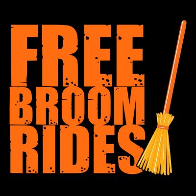 Free Broom Rides Funny Halloween T-Shirt