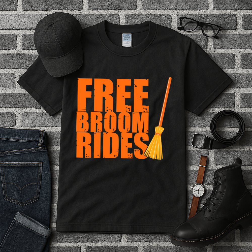 Free Broom Rides Funny Halloween Tall T-Shirt