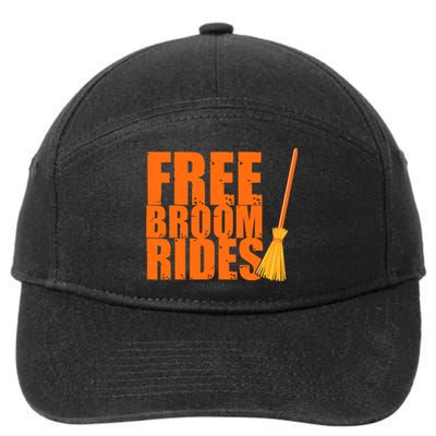 Free Broom Rides Funny Halloween 7-Panel Snapback Hat