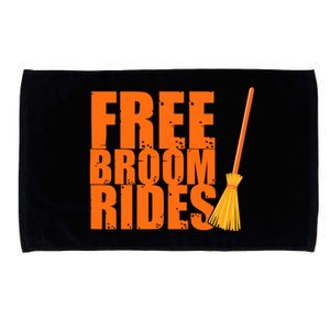 Free Broom Rides Funny Halloween Microfiber Hand Towel