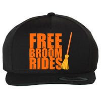 Free Broom Rides Funny Halloween Wool Snapback Cap