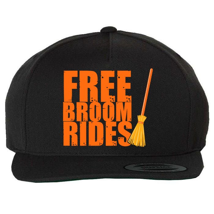 Free Broom Rides Funny Halloween Wool Snapback Cap