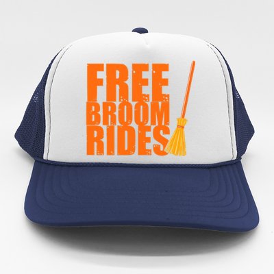 Free Broom Rides Funny Halloween Trucker Hat