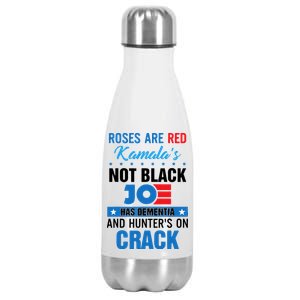 Funny Biden Roses Are Red Kamala Not Black Joe Stainless Steel Insulated Water Bottle