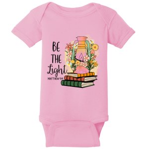 Flower Bookworm Reader Reading Day Bible Verse Matthew 5:14 Gift Baby Bodysuit