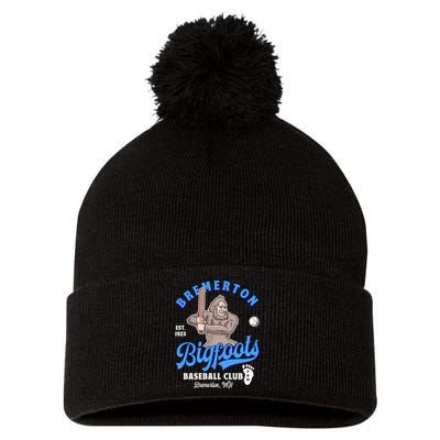 Funny Bigfoot Retro Minor League Eam Pom Pom 12in Knit Beanie