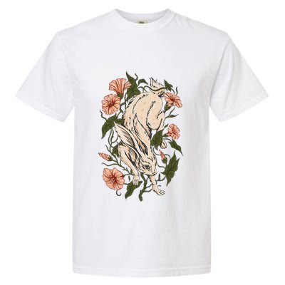 Flower Bunny Rabbit Cottagecore Aesthetic Garment-Dyed Heavyweight T-Shirt
