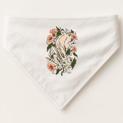 Flower Bunny Rabbit Cottagecore Aesthetic USA-Made Doggie Bandana