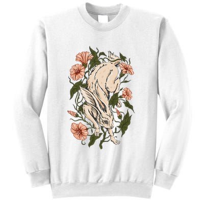 Flower Bunny Rabbit Cottagecore Aesthetic Sweatshirt