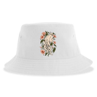 Flower Bunny Rabbit Cottagecore Aesthetic Sustainable Bucket Hat