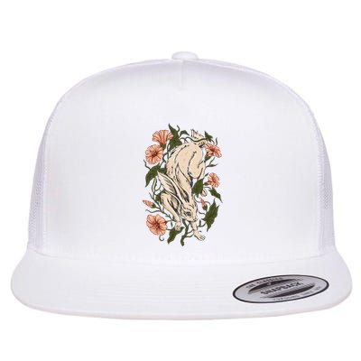 Flower Bunny Rabbit Cottagecore Aesthetic Flatbill Hat