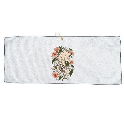 Flower Bunny Rabbit Cottagecore Aesthetic Large Microfiber Waffle Golf Towel