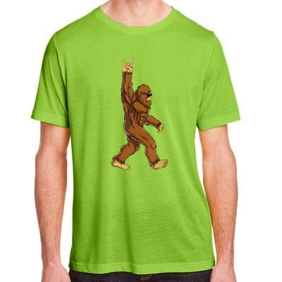 Funny Bigfoot Rock On Sasquatch Rock And Roll Gift Adult ChromaSoft Performance T-Shirt