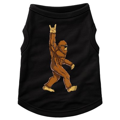 Funny Bigfoot Rock On Sasquatch Rock And Roll Gift Doggie Tank