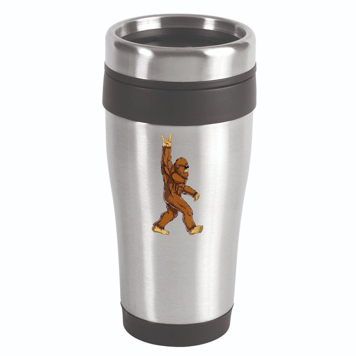 Funny Bigfoot Rock On Sasquatch Rock And Roll Gift 16oz Travel Tumbler