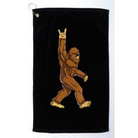 Funny Bigfoot Rock On Sasquatch Rock And Roll Gift Golf Towel