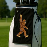 Funny Bigfoot Rock On Sasquatch Rock And Roll Gift Golf Towel