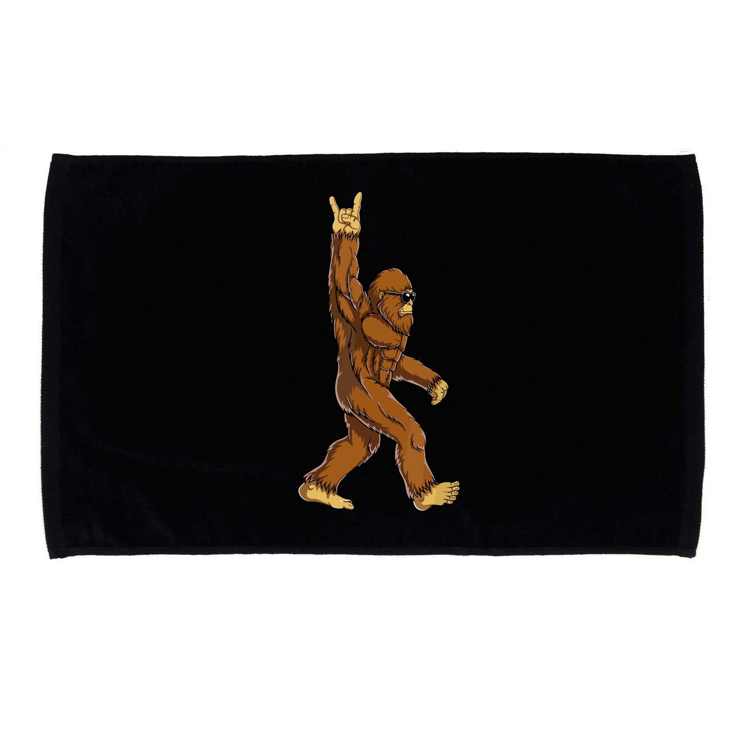 Funny Bigfoot Rock On Sasquatch Rock And Roll Gift Microfiber Hand Towel