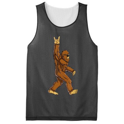 Funny Bigfoot Rock On Sasquatch Rock And Roll Gift Mesh Reversible Basketball Jersey Tank