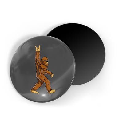 Funny Bigfoot Rock On Sasquatch Rock And Roll Gift Magnet