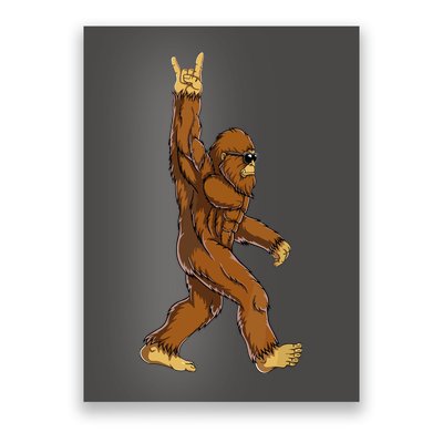 Funny Bigfoot Rock On Sasquatch Rock And Roll Gift Poster