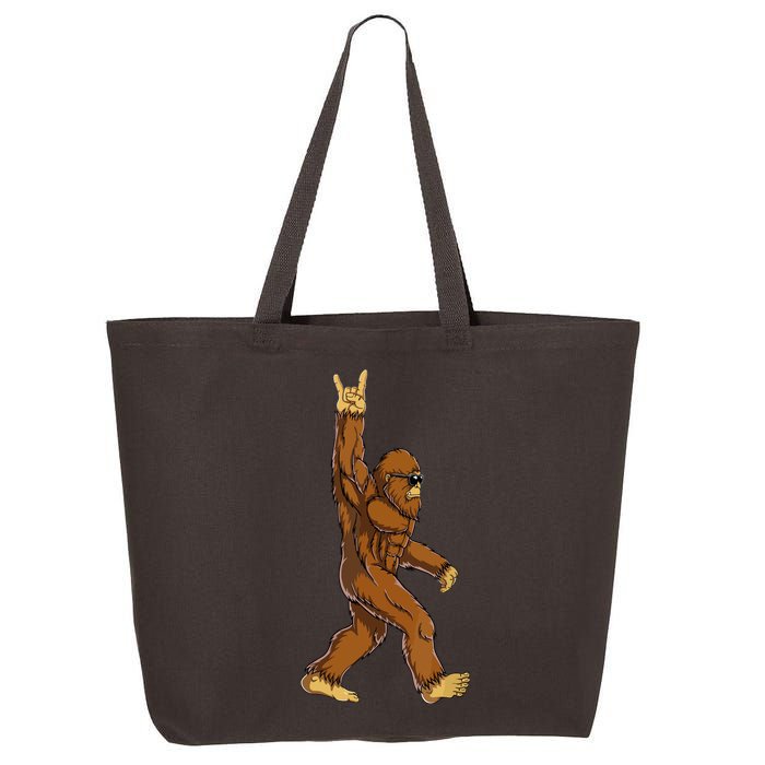 Funny Bigfoot Rock On Sasquatch Rock And Roll Gift 25L Jumbo Tote
