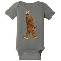 Funny Bigfoot Rock On Sasquatch Rock And Roll Gift Baby Bodysuit