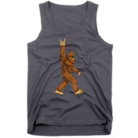 Funny Bigfoot Rock On Sasquatch Rock And Roll Gift Tank Top