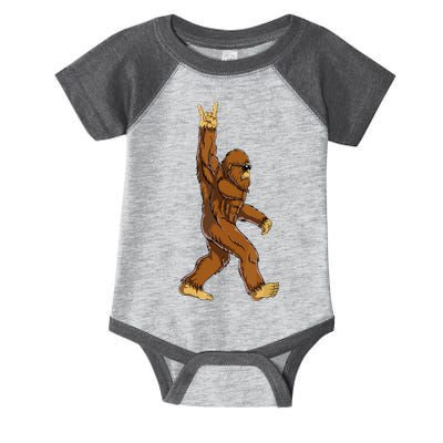 Funny Bigfoot Rock On Sasquatch Rock And Roll Gift Infant Baby Jersey Bodysuit