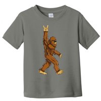 Funny Bigfoot Rock On Sasquatch Rock And Roll Gift Toddler T-Shirt